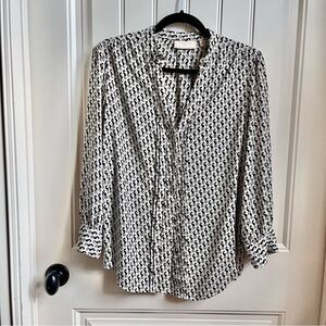 Moulinette Soeurs Black and White seahorse pattern Button Down Shirt size 8